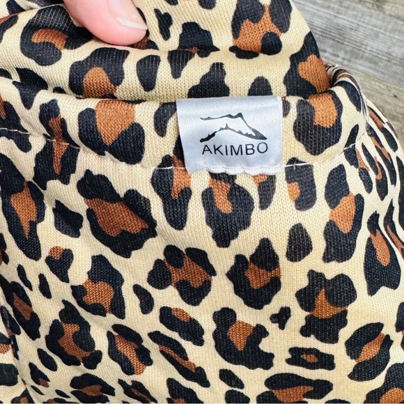 Akimbo Leopard Print Fleece Lined Sweat Pants Cozy Size S - Picture 3 of 5